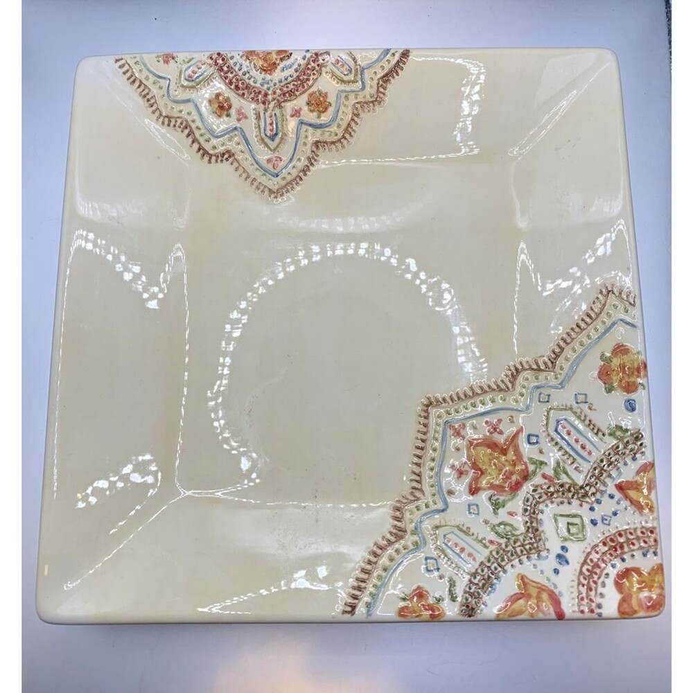 Pier 1 Imports Salad Plate Hand-Painted Earthenware Nisa  8 1/4" Retired